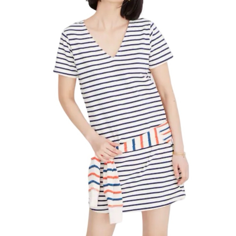 EUC Madewell relaxed Striped tee Dress Small